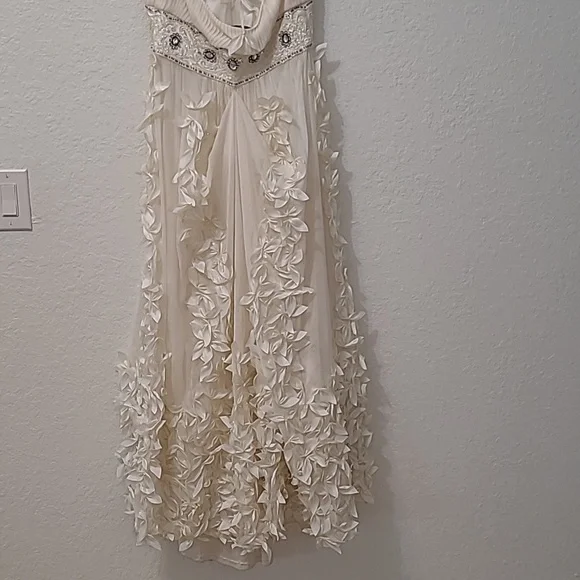 Sue Wong Nocturne Silk Dress Elegant Cream Floral Dress Wedding Party Size 10 - Picture 12 of 15